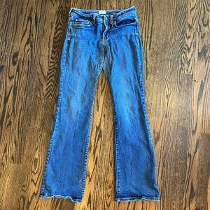 women’s y2k low rise boot cut blue jeans